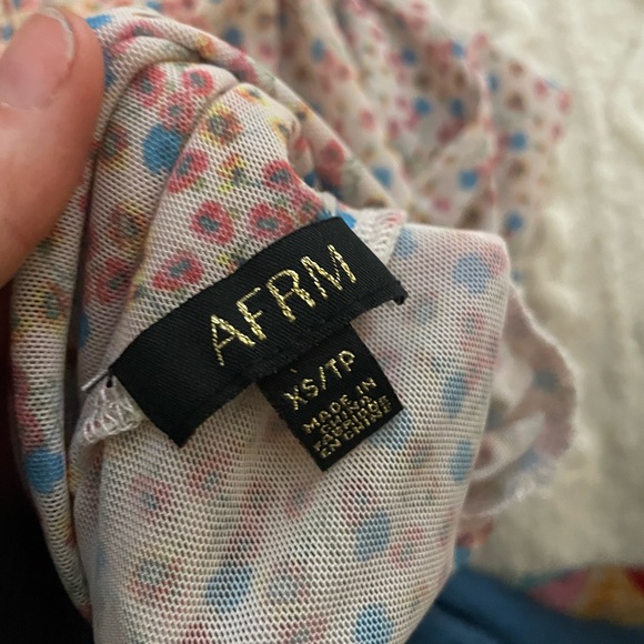 AFRM Floral Multicolor MESH Dress no under slip Turtleneck - Picture 2 of 5